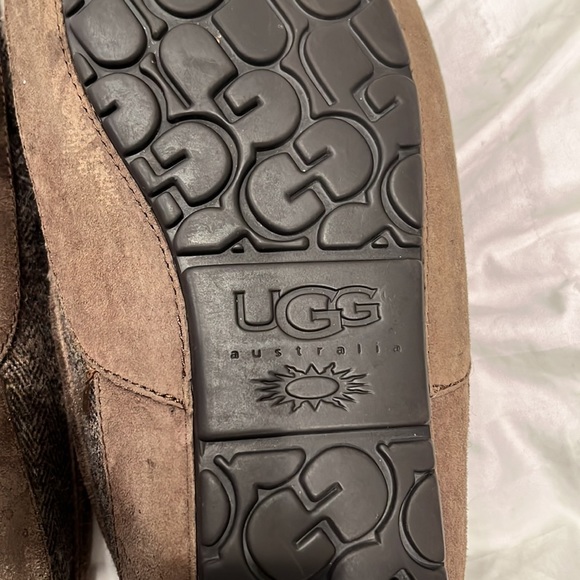 Ugg Mens slip on loafers brown and tan herringbone size 10 - Picture 4 of 11